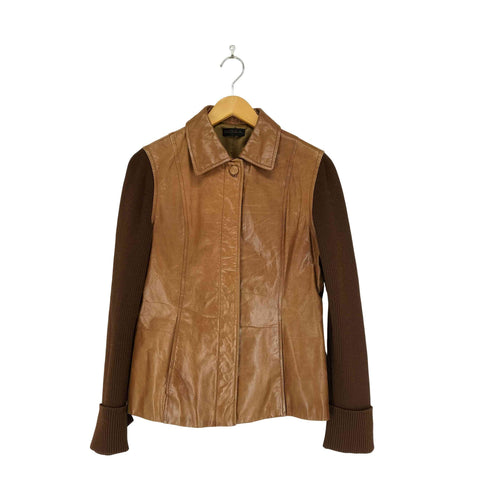 モガ MOGA cow leather ニット切替レザージャケット レディース 3