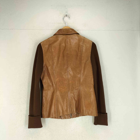 モガ MOGA cow leather ニット切替レザージャケット レディース 3