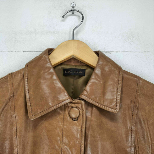 モガ MOGA cow leather ニット切替レザージャケット レディース 3