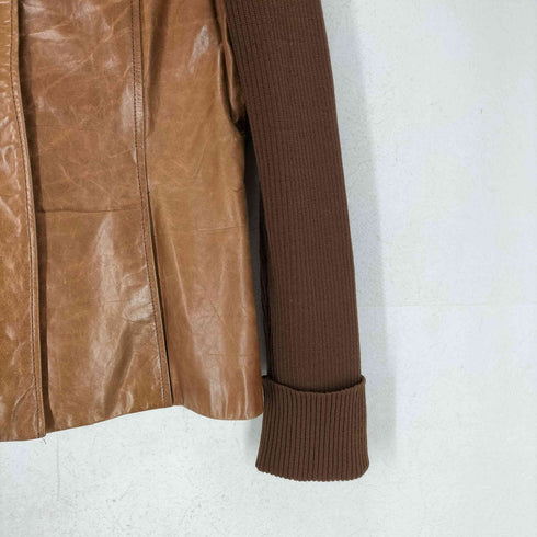 モガ MOGA cow leather ニット切替レザージャケット レディース 3
