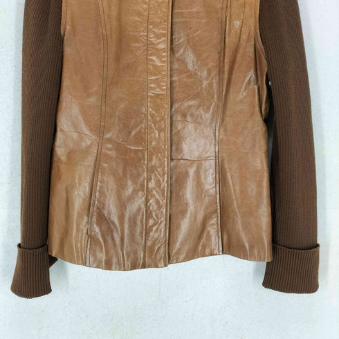 モガ MOGA cow leather ニット切替レザージャケット レディース 3