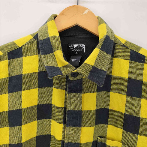 ステューシー Stussy AUTHENTIC 00S L/S BLOCK CHECK FLANNEL SHIRT オーセンティック ブロック チェック フランネル シャツ メンズ import:L