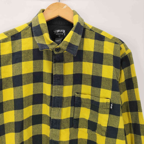 ステューシー Stussy AUTHENTIC 00S L/S BLOCK CHECK FLANNEL SHIRT オーセンティック ブロック チェック フランネル シャツ メンズ import:L