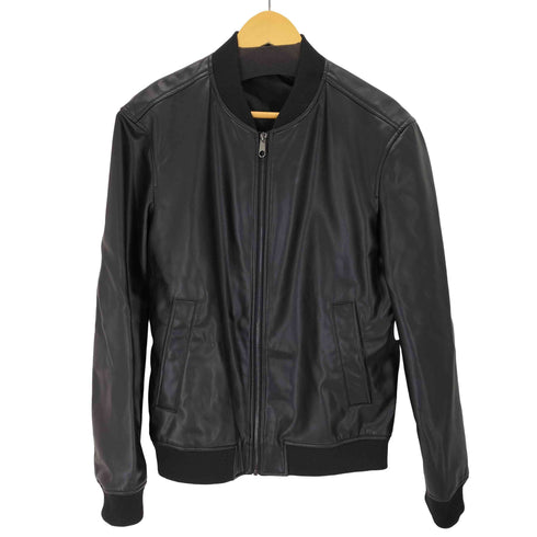 ザラ ZARA フェイクレザーボンバージャケット メンズ import:M