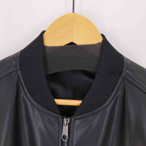 ザラ ZARA フェイクレザーボンバージャケット メンズ import:M