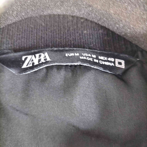 ザラ ZARA フェイクレザーボンバージャケット メンズ import:M