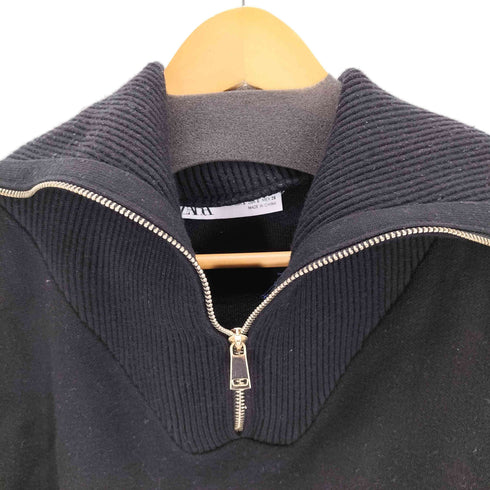 ザラ ZARA クロップドハーフジップニット レディース import:S