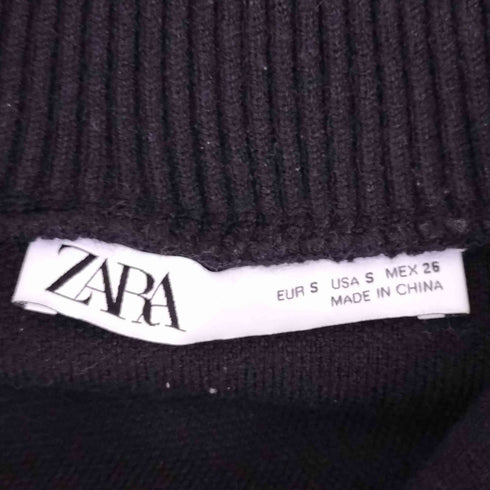 ザラ ZARA クロップドハーフジップニット レディース import:S