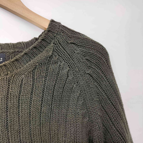 エディーバウアー Eddie Bauer 90s ラグラン ボーダー リブ コットンニット セーター メンズ import:L
