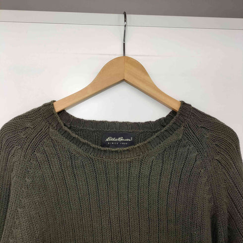 エディーバウアー Eddie Bauer 90s ラグラン ボーダー リブ コットンニット セーター メンズ import:L