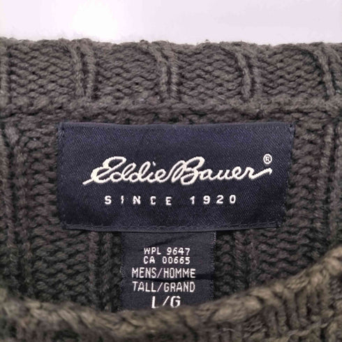 エディーバウアー Eddie Bauer 90s ラグラン ボーダー リブ コットンニット セーター メンズ import:L
