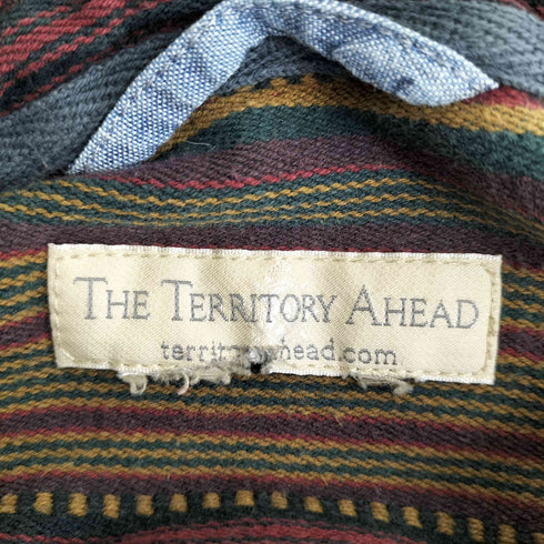 ザテリトリーアヘッド THE TERRITORY AHEAD マルチストライプ ハーフボタン 長袖 プルオーバーシャツ メンズ