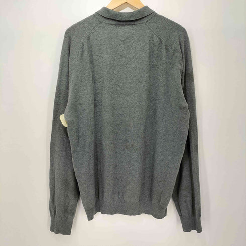 エディーバウアー Eddie Bauer 00s フリーダムスリーブ コットンナイロン L/S ニット ポロシャツ メンズ import:M