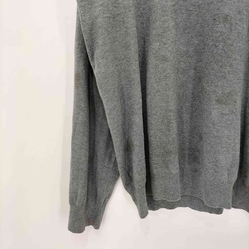 エディーバウアー Eddie Bauer 00s フリーダムスリーブ コットンナイロン L/S ニット ポロシャツ メンズ import:M