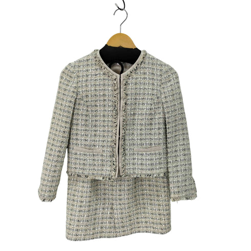 ニジュウサンク 23区 LINTON フックボタン ノーカラー ツイード ジャケット & ツイード スカート レディース JKT:32/SKT:34