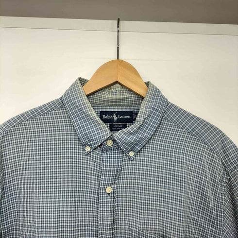 ラルフローレン RALPH LAUREN 90s HERITAGE ポニー刺繍 チェック S/S ボタンダウン シャツ 半袖 メンズ LL