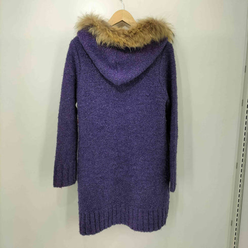 エルパリ ELLE PARIS チャイニーズラクーンファー キルティングライナー付き ウール混ボアコート レディース FR:38