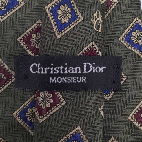 クリスチャンディオール Christian Dior MONSIEUR 花 ペイズリー シルクネクタイ メンズ
