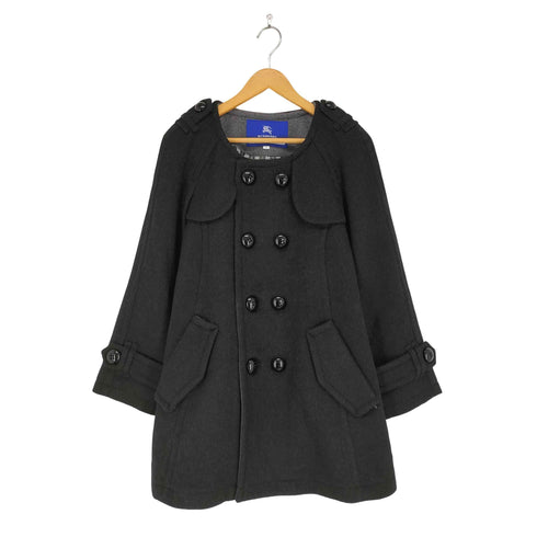 バーバリーブルーレーベル BURBERRY BLUE LABEL ノーカラーウールコート レディース JPN:38
