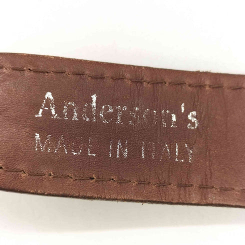 ANDERSON’S イタリア製 編み込み レザー 切替 ベルト メンズ 80