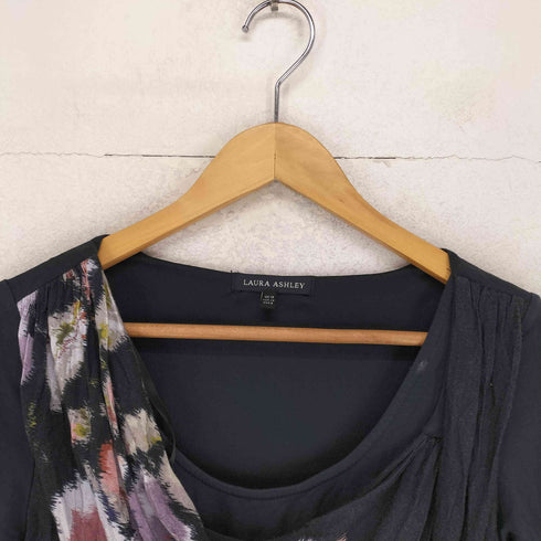 ローラアシュレイ LAURA ASHLEY 花柄ドレープワンピース レディース UK10