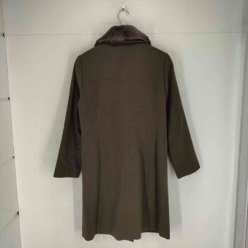 ベルタボーノ BELTA BUONO cashmere カシミヤ混襟ファー比翼ステンカラーコート レディース
