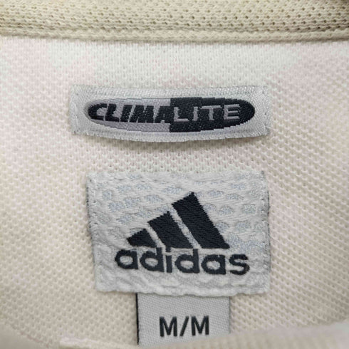 アディダス adidas 00s ボーダー柄袖ロゴ刺繍ポロシャツ Y2K レディース M