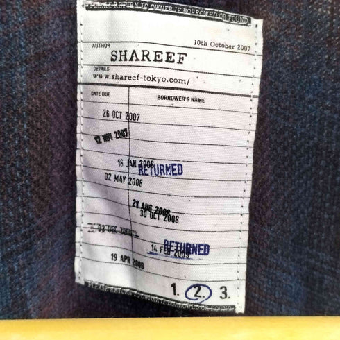 シャリーフ SHAREEF MOLE CHECK DOLMAN SHIRTS メンズ 2