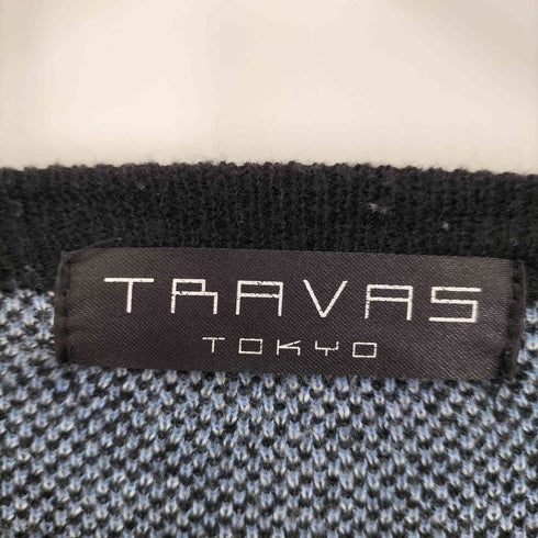 トラヴァストウキョウ TRAVAS TOKYO くま アニマル 総柄 プルオーバー コットン ニット メンズ