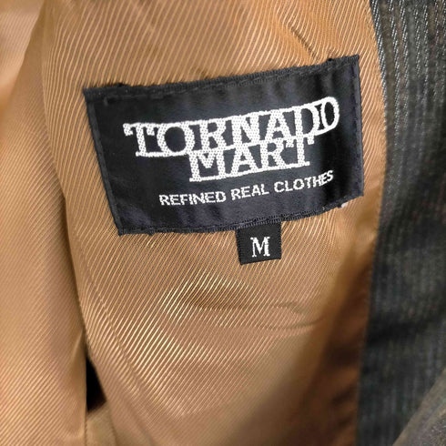 トルネードマート TORNADO MART 00S ウエストベルト アシンメトリージップ レーヨンフロッキー ストライプ ジャケット Y2K メンズ JPN:M