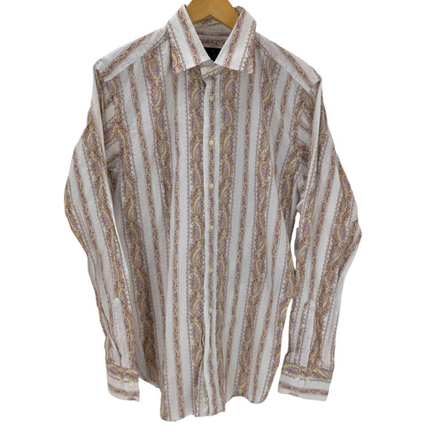 エトロ ETRO ペイズリー柄 総柄 ストライプ L/S シャツ メンズ import:L
