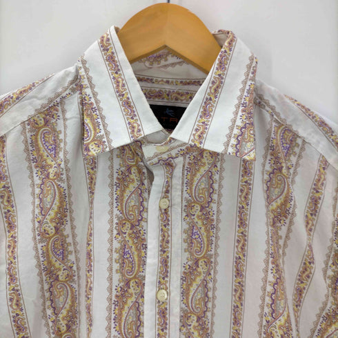 エトロ ETRO ペイズリー柄 総柄 ストライプ L/S シャツ メンズ import:L