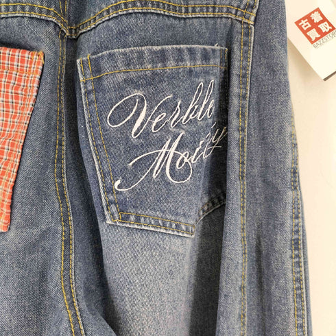 ATTITUDE MAKES STYLE チェック柄 レイヤードデニムパンツ レディース