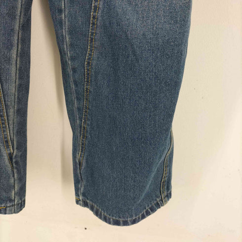 ATTITUDE MAKES STYLE チェック柄 レイヤードデニムパンツ レディース