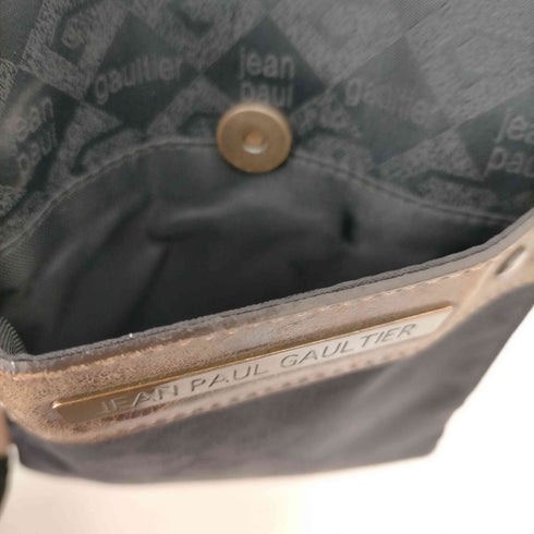 ジャンポールゴルチエ Jean Paul GAULTIER 90-00S SMALL SHOULDER BAG ロゴプレート 総柄 モノグラム ショルダー バッグ ボディ バッグ メンズ