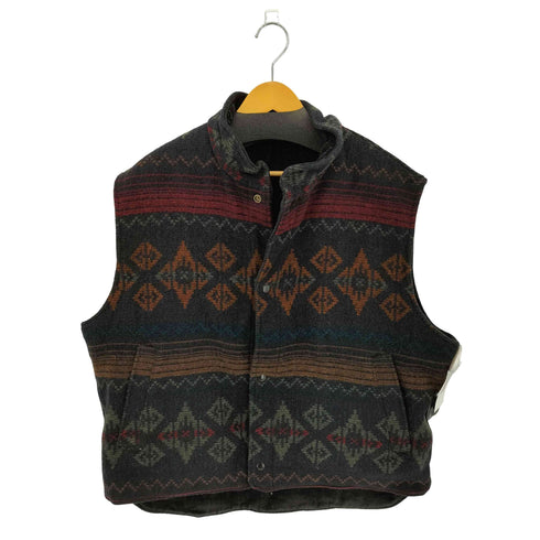 ウールリッチ WOOLRICH 80-90s USA製 NORDIC NAVAJO 裏キルティング ウールベスト メンズ import:XL