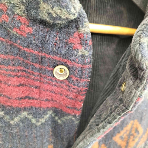ウールリッチ WOOLRICH 80-90s USA製 NORDIC NAVAJO 裏キルティング ウールベスト メンズ import:XL