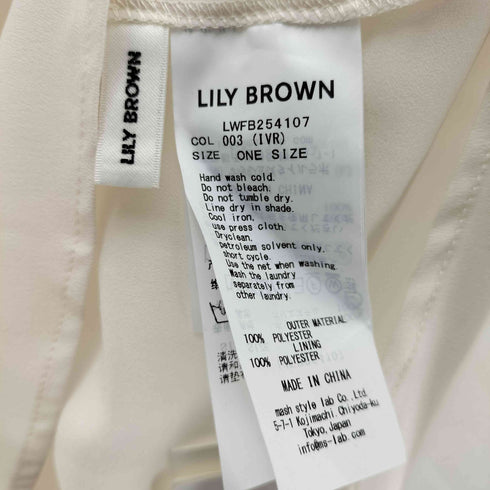 リリーブラウン Lily Brown 25ss ボウタイブラウス レディース FREE