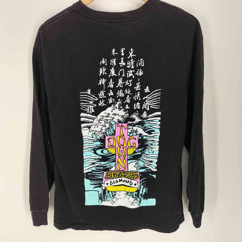 Diamond Supply Co. × DOGTOWN USA製 ワンポイント プリント クルーネック L/S Tシャツ メンズ import:M