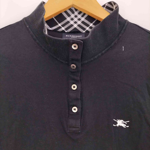 バーバリーゴルフ BURBERRY GOLF ロゴ刺繍 襟袖ノバチェック ハイネックポロシャツ メンズ LL