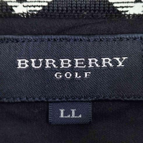 バーバリーゴルフ BURBERRY GOLF ロゴ刺繍 襟袖ノバチェック ハイネックポロシャツ メンズ LL