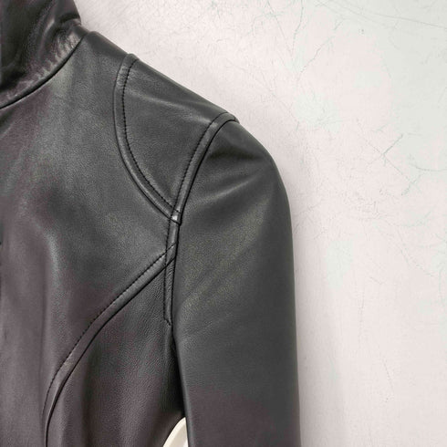 ラルフローレン RALPH LAUREN ラムレザー シングルライダースジャケット レディース