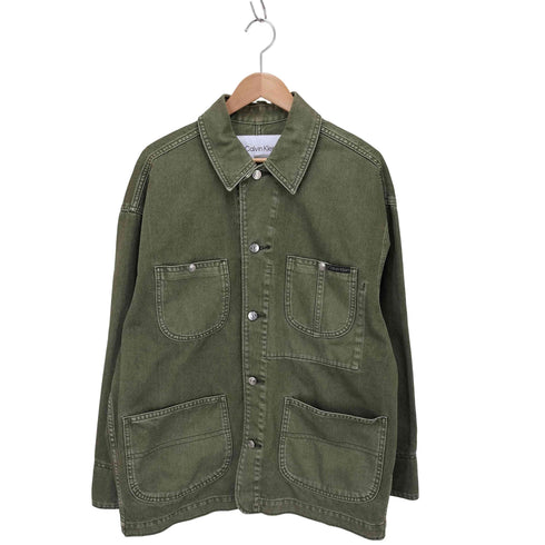 カルバンクライン CALVIN KLEIN ストーンウォッシュデニムワークジャケット メンズ