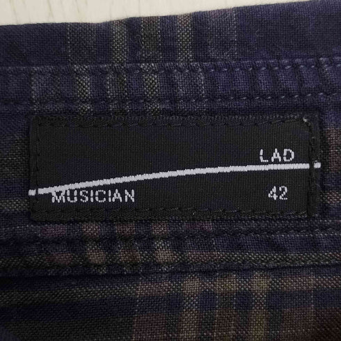 ラッドミュージシャン LAD MUSICIAN チェック レギュラーカラーシャツ メンズ JPN:42