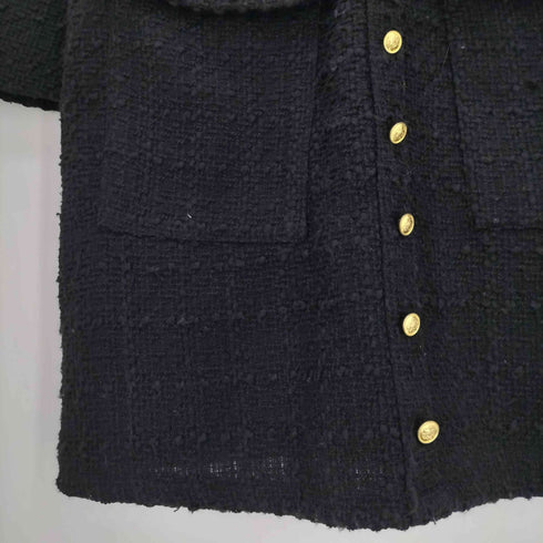 ザラ ZARA ゴールドボタン ツイード テクスチチャードドレス レディース import:S
