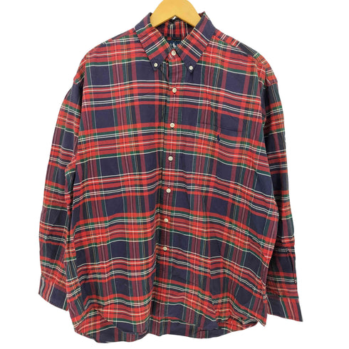 ラルフローレン RALPH LAUREN 90-00s BIG SHIRT ポニー刺繍 チェック ボタンダウンシャツ メンズ import:L
