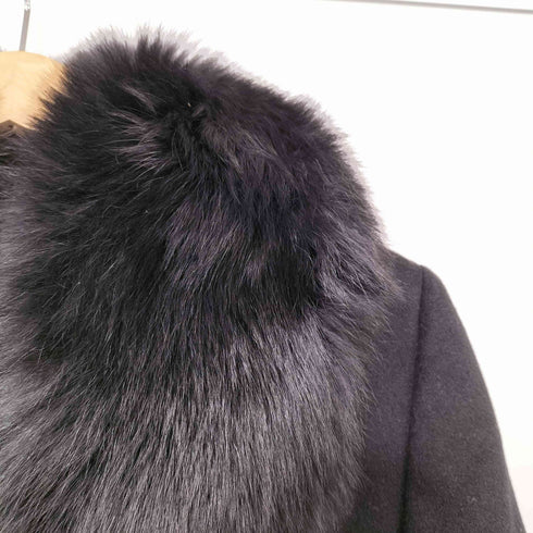 I'hiver ブルーフォックスファー カシミヤロングコート レディース 9AR