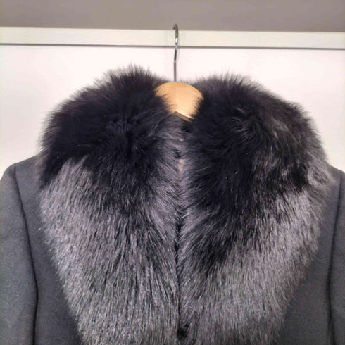I'hiver ブルーフォックスファー カシミヤロングコート レディース 9AR