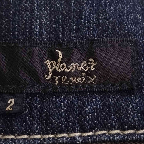 planet remix 刺繍デザイン ヒゲ デニムジャケット レディース JPN:2