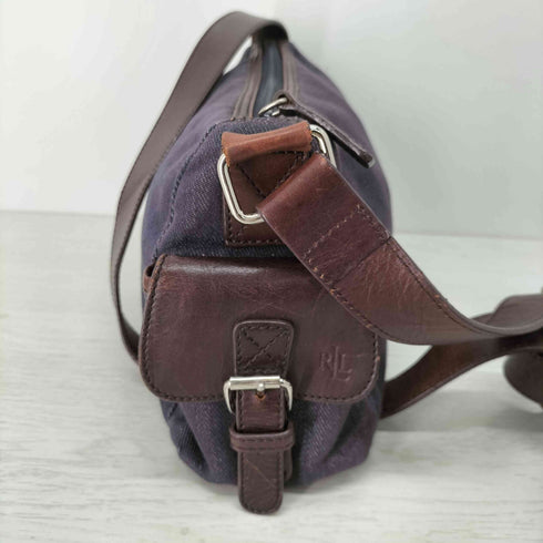 ローレンラルフローレン LAUREN RALPH LAUREN レザー切替 キャンバス ショルダーバッグ レディース